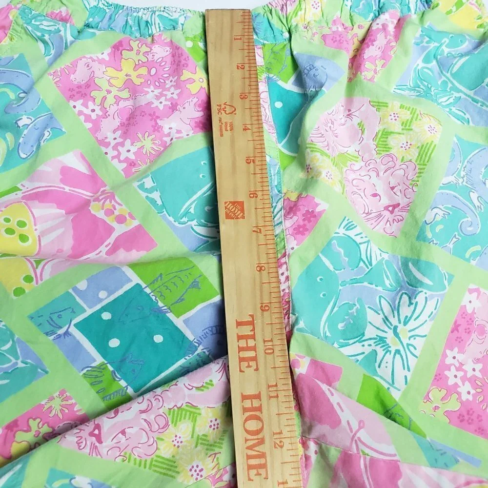 Lilly Pulitzer Shorts Animal Print Cotton High Waisted Vintage 90s Mens Medium